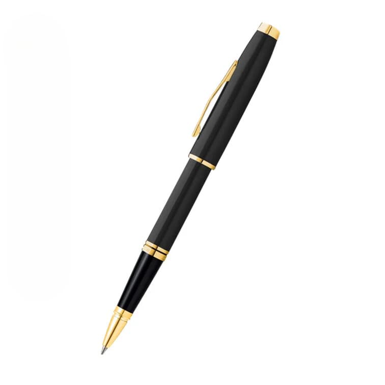 Coventry Classic Black Lacquer with Gold Tone Appointments Rollerball Pen (Blue Ink) detail 4