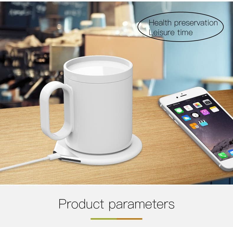 CRIVITS - Smart Mug Warmer with Wireless Charger - White detail 5