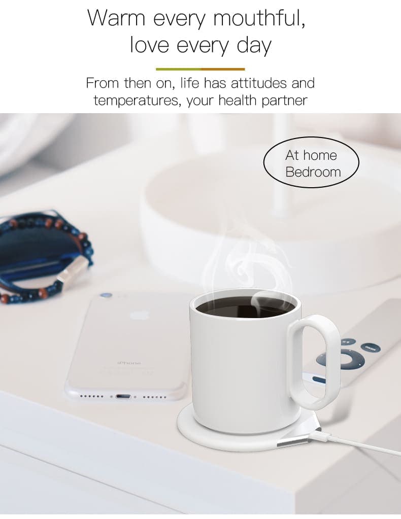 CRIVITS - Smart Mug Warmer with Wireless Charger - White detail 6