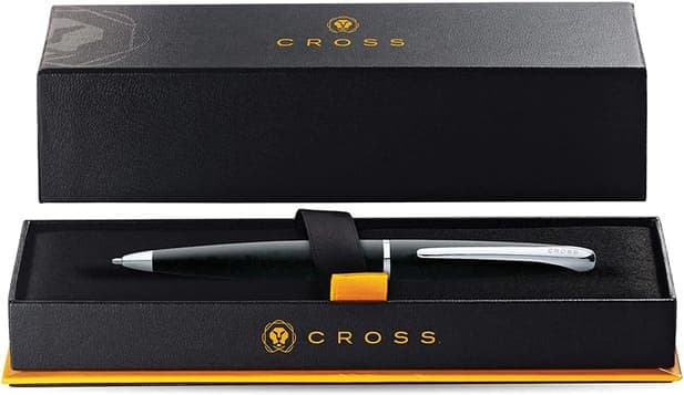 Cross ATX® Basalt Black with Polished Chrome Appointments Ballpoint Pen (Blue Ink) detail 4
