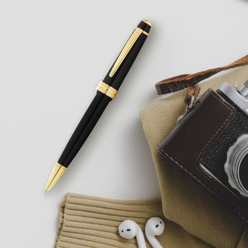 Cross Bailey Light™ Polished Black Resin and Gold Tone Ballpoint Pen detail 7