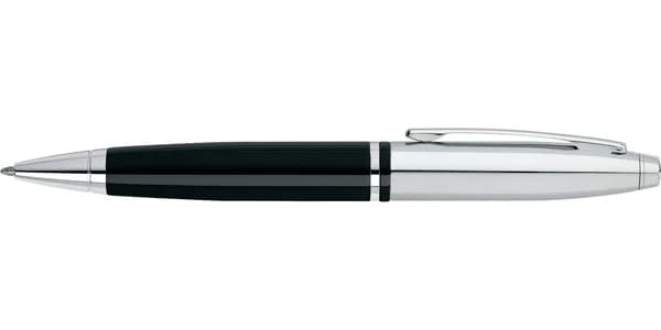 Cross Calais™ Chrome/Black Lacquer with Polished Chrome Appointments Ballpoint Pen (Blue Ink) detail 3