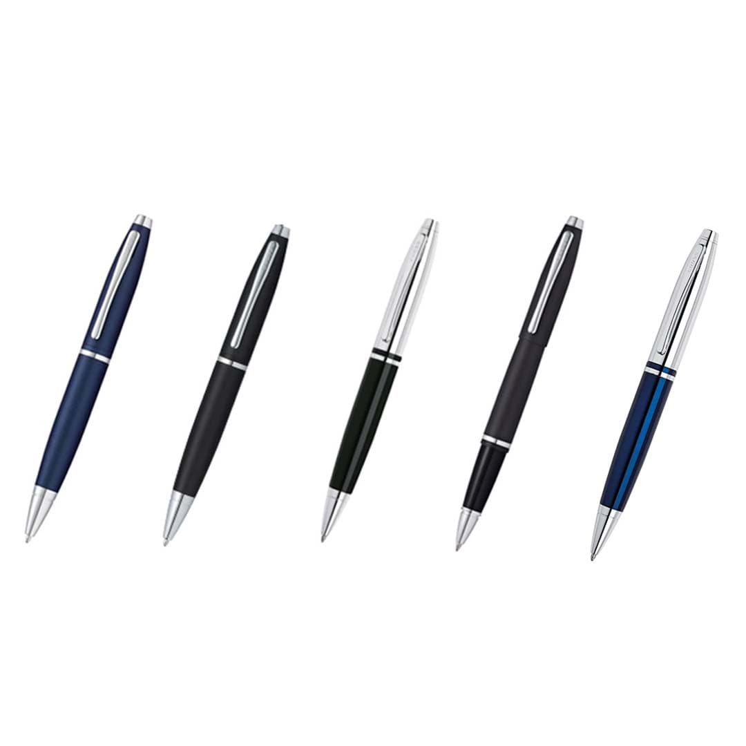 Cross Calais™ Chrome/Black Lacquer with Polished Chrome Appointments Ballpoint Pen (Blue Ink) detail 7