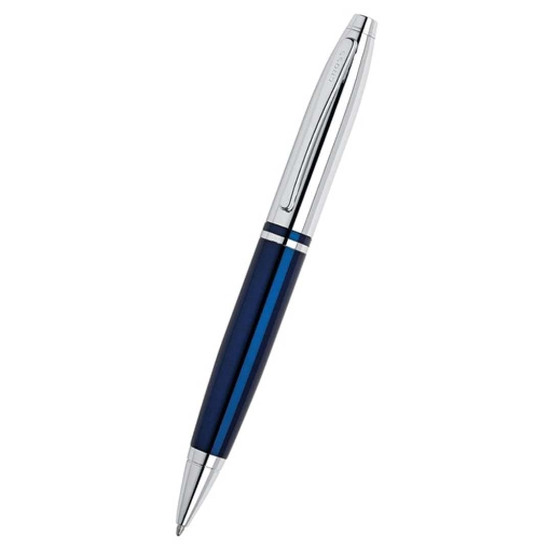 Cross Calais™ Chrome/Blue Lacquer Ballpoint Pen with Classic Midnight Blue Journal Gift Set detail 4