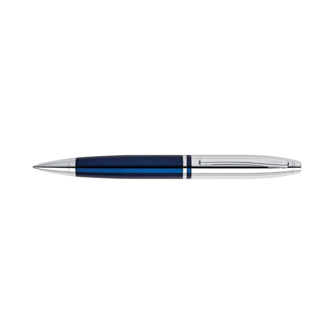 Cross Calais™ Chrome/Blue Lacquer with Polished Chrome Appointments Ballpoint Pen (Blue Ink) detail 5