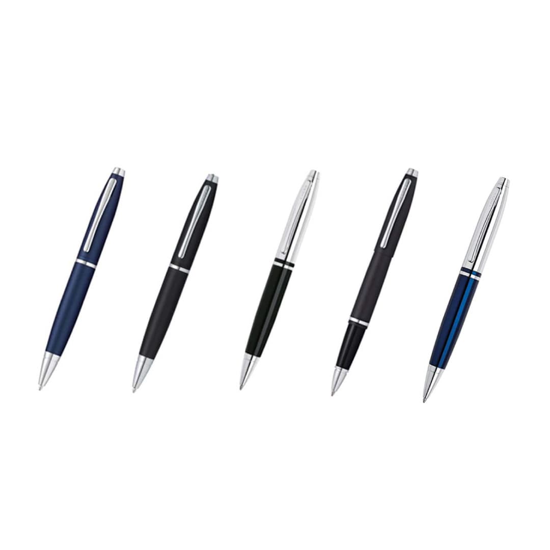 Cross Calais™ Chrome/Blue Lacquer with Polished Chrome Appointments Ballpoint Pen (Blue Ink) detail 6