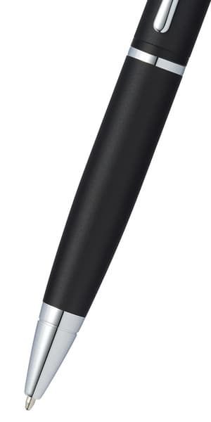 Cross Calais™ Matte Black with Polished Chrome Appointments Ballpoint Pen (Blue Ink) detail 4