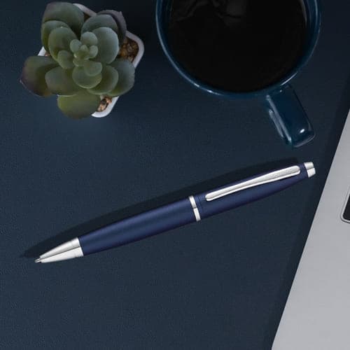 Cross Calais™ Matte Metallic Blue with Polished Chrome Appointments Ballpoint Pen (Blue Ink) detail 7