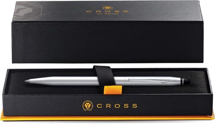 Cross Click™ Chrome with Chrome Appointments Ballpoint Pen (Blue Ink) detail 4