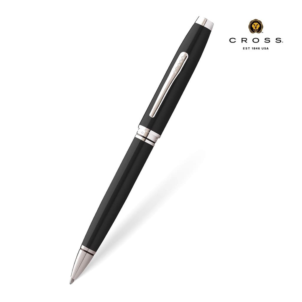 Cross Coventry Black Lacquer with Polished Chrome Appointments Ballpoint Pen (Blue Ink)
