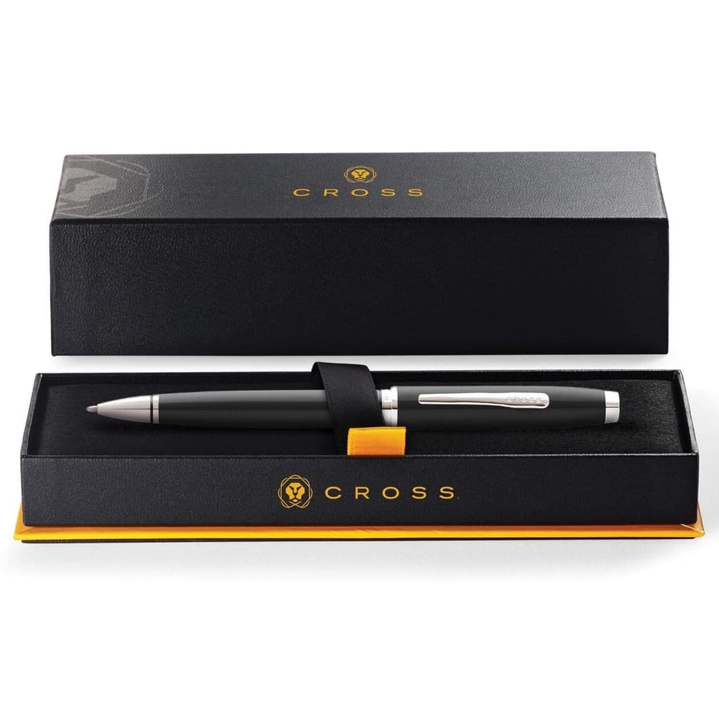 Cross Coventry Black Lacquer with Polished Chrome Appointments Ballpoint Pen (Blue Ink) detail 3