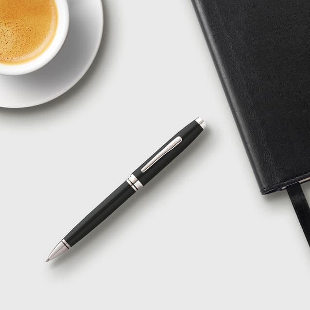 Cross Coventry Black Lacquer with Polished Chrome Appointments Ballpoint Pen (Blue Ink) detail 6