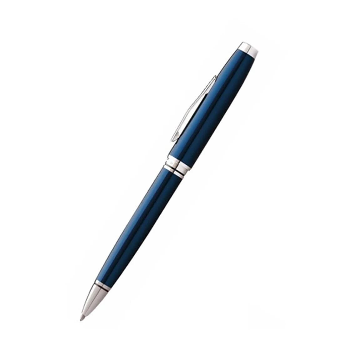 Cross Coventry Blue Lacquer with Polished Chrome Appointments Ballpoint Pen (Blue Ink) detail 2