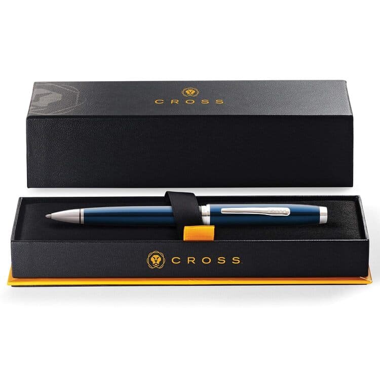Cross Coventry Blue Lacquer with Polished Chrome Appointments Ballpoint Pen (Blue Ink) detail 3