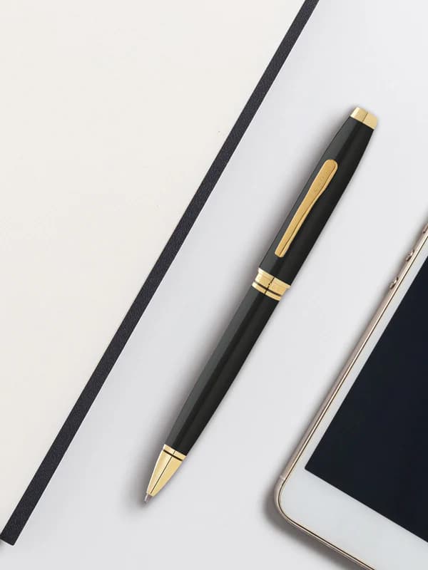 Cross Coventry Classic Black Lacquer with Gold Tone Appointments Ballpoint Pen (Blue Ink) detail 4