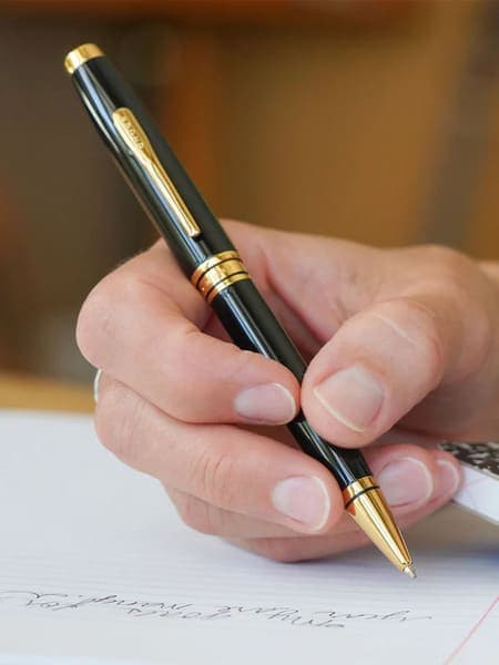 Cross Coventry Classic Black Lacquer with Gold Tone Appointments Ballpoint Pen (Blue Ink) detail 5