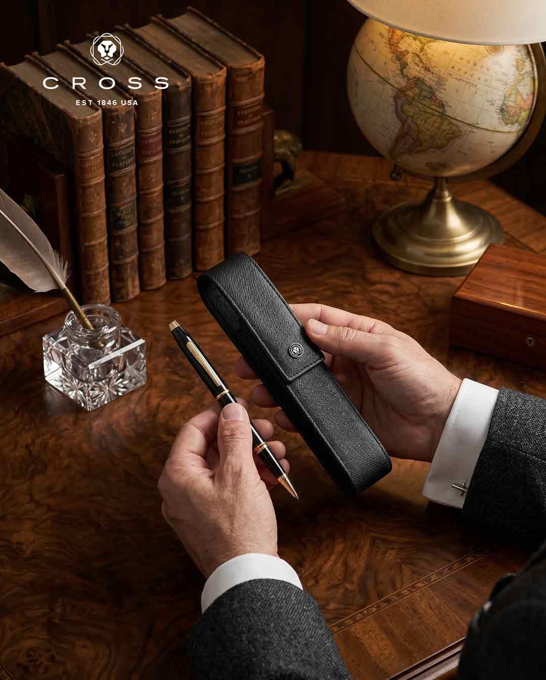Cross Coventry Classic Black Lacquer with Gold Tone Appointments Rollerball Pen detail 6