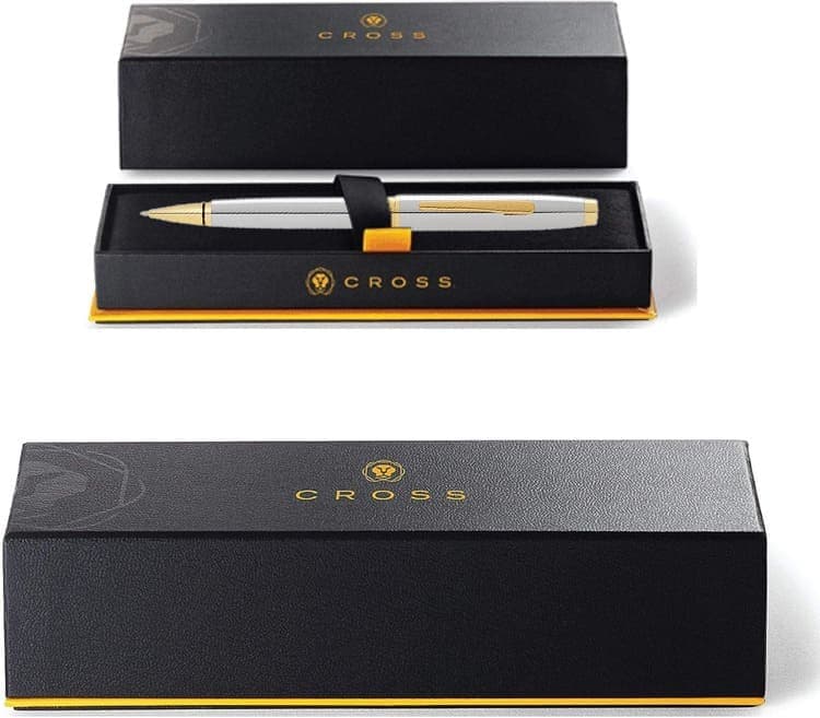 Cross Coventry Polished Chrome with Gold Tone Appointments Ballpoint Pen (Blue Ink) detail 3