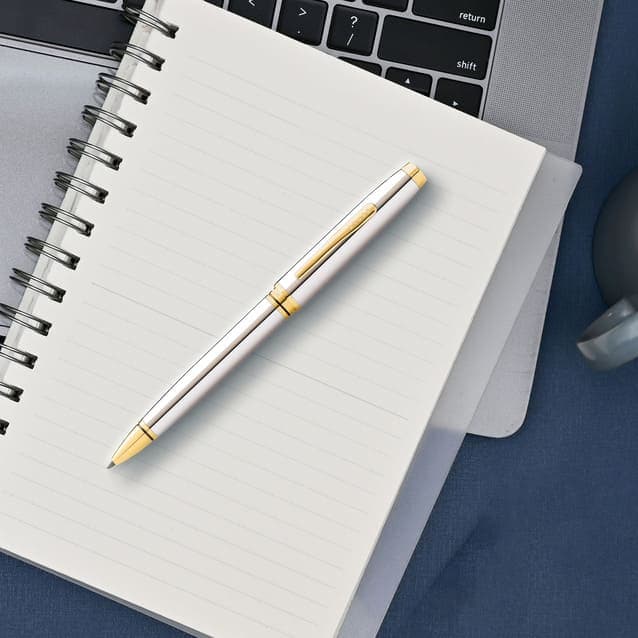 Cross Coventry Polished Chrome with Gold Tone Appointments Ballpoint Pen (Blue Ink) detail 5