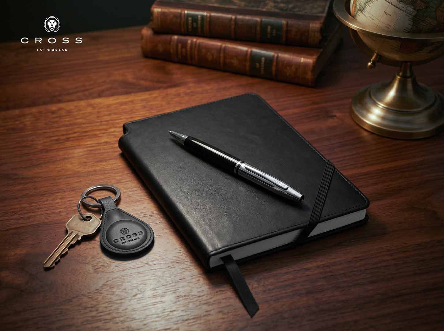 CROSS Leather Airtag Key Ring - Black detail 3