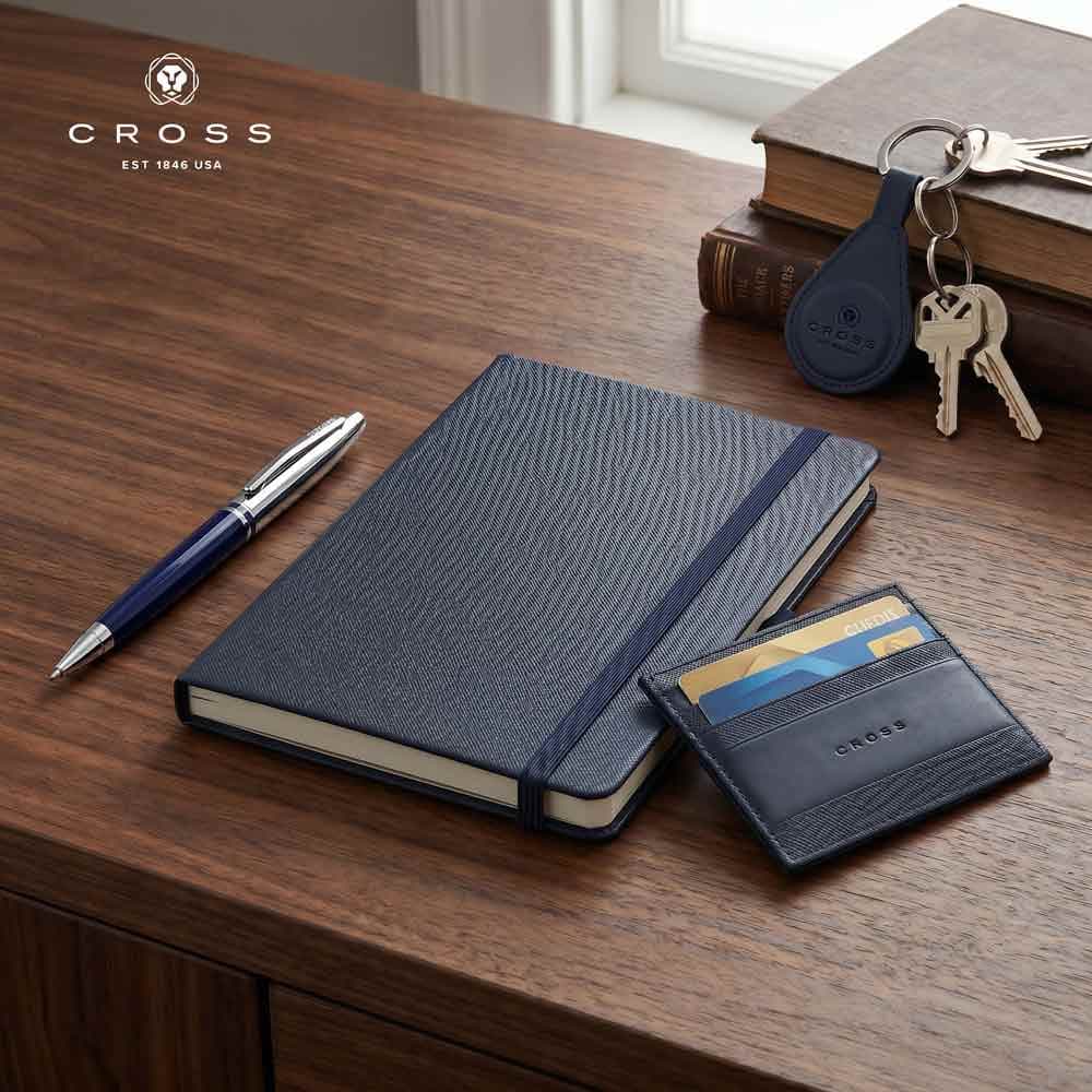 CROSS Leather Airtag Key Ring - Blue detail 3