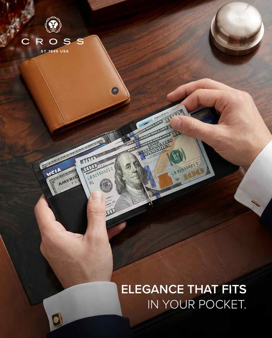 CROSS Leather Clip Wallet - Black detail 6
