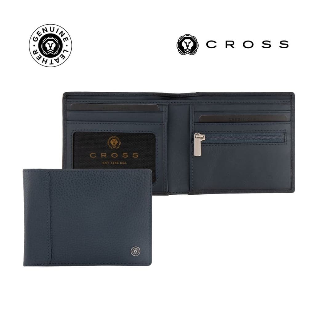 CROSS Pebble Leather 6CC Classic Fold Wallet with 6CC Cardholder - Black detail 5