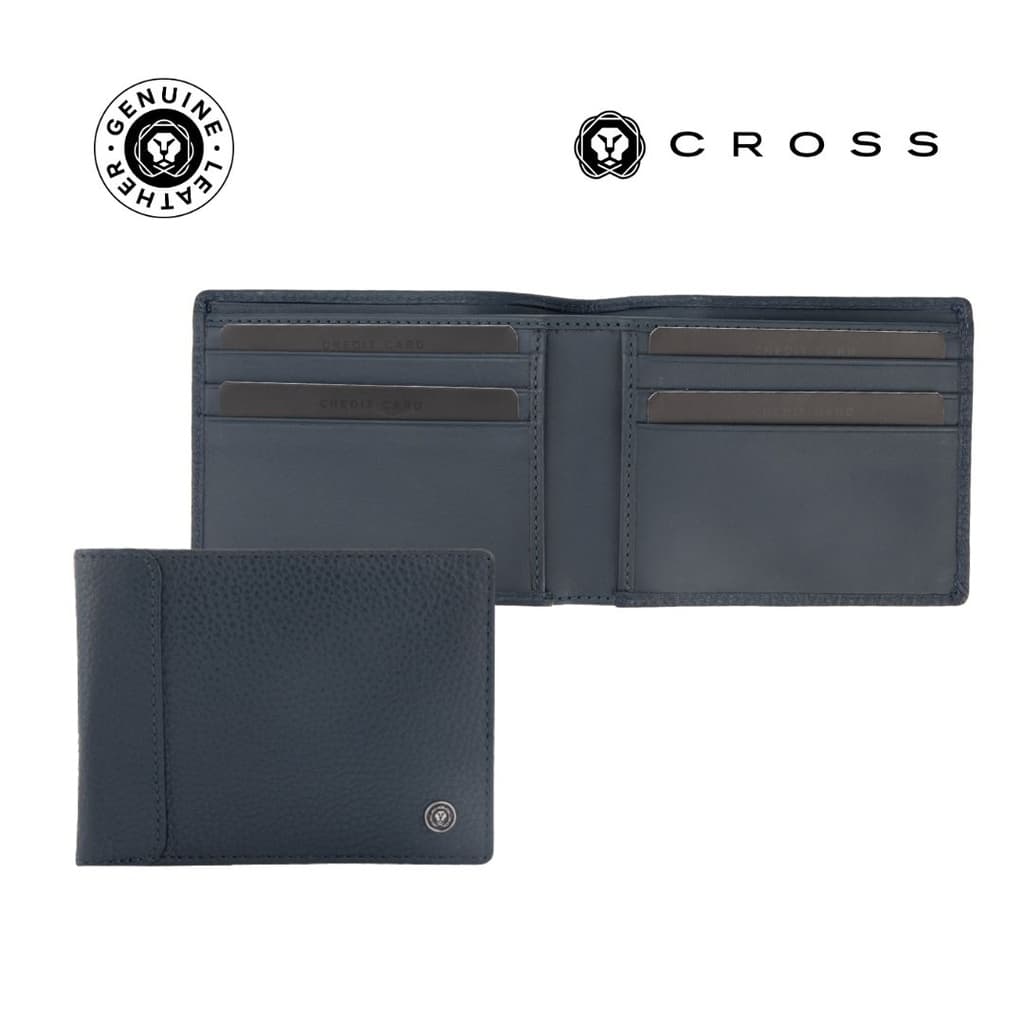 CROSS Pebble Leather 8CC Classic Fold Wallet - Black detail 5