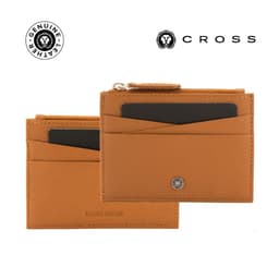 CROSS Pebble Leather Ladies' 6CC Zip Card Holder Mocha
