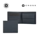CROSS Saffiano Leather 4CC Bifold Wallet with Coin Pocket Navy Blue