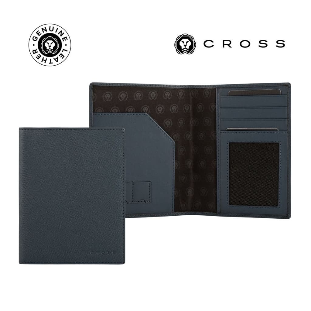 CROSS Saffiano Leather 4CC Passport Cover - Black detail 5