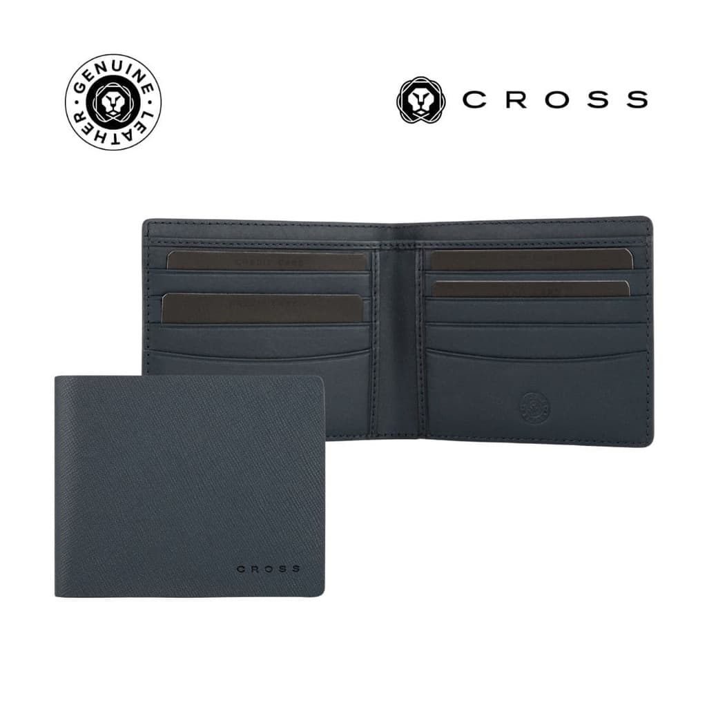 CROSS Saffiano Leather 8CC Slim Bifold Wallet - Black detail 5