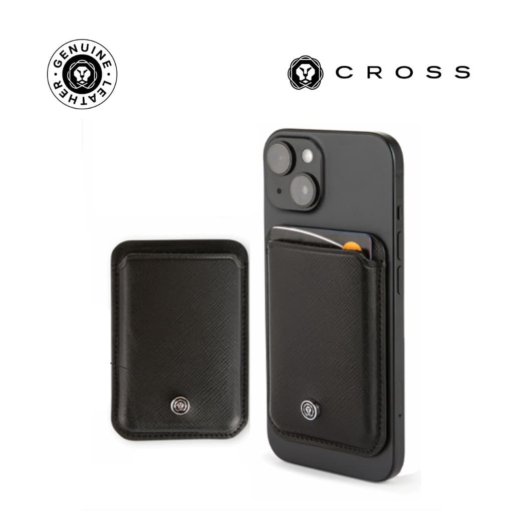 CROSS Saffiano Leather Magnetic Cardholder - Black corporate gift