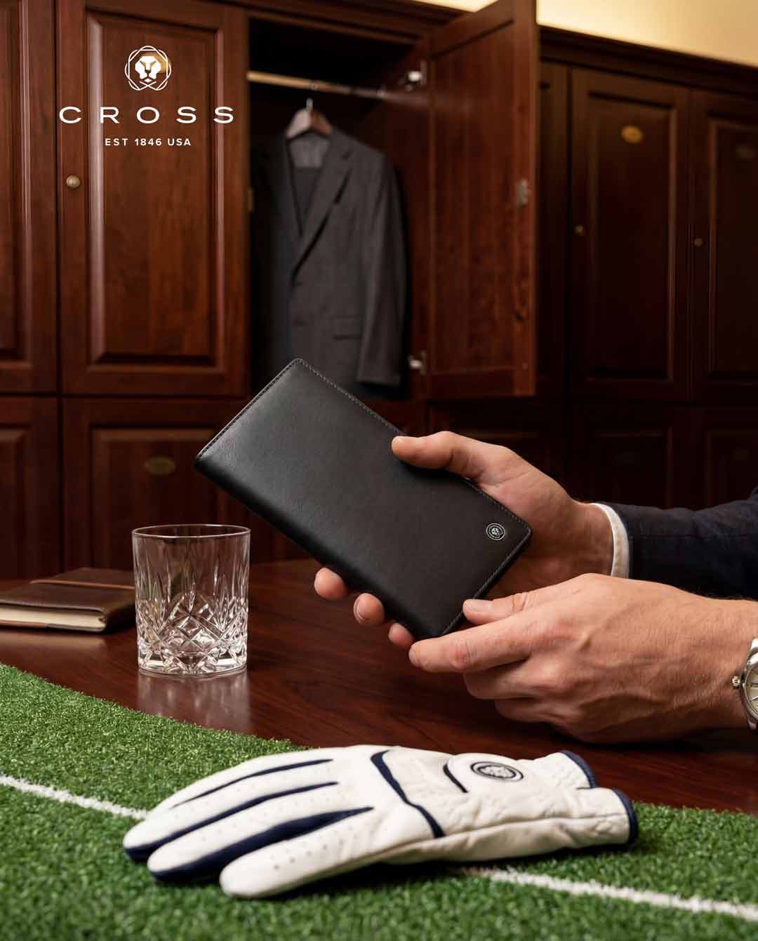 CROSS Soft Grain Leather 12CC Longcoat Wallet - Black detail 5