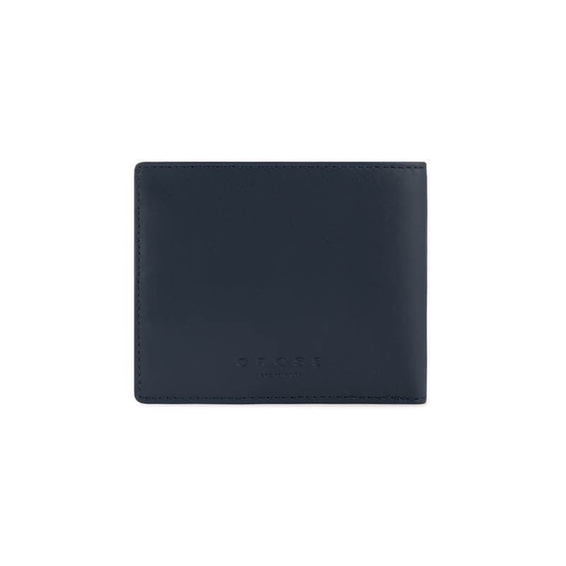 CROSS Soft Grain Leather Two-Tone 8CC Bifold Wallet - Blue/Mocha detail 3