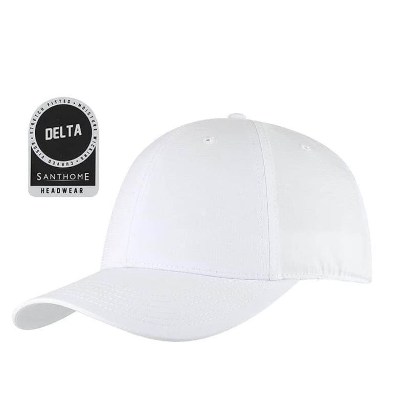 DELTA - Santhome® DryNCool® Performance Stretch-Fitted Cap - White corporate gift