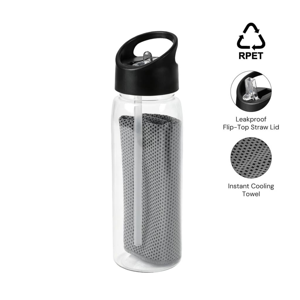 DEVON - Giftology RPET Cooling Towel in RPET Bottle 800 ml