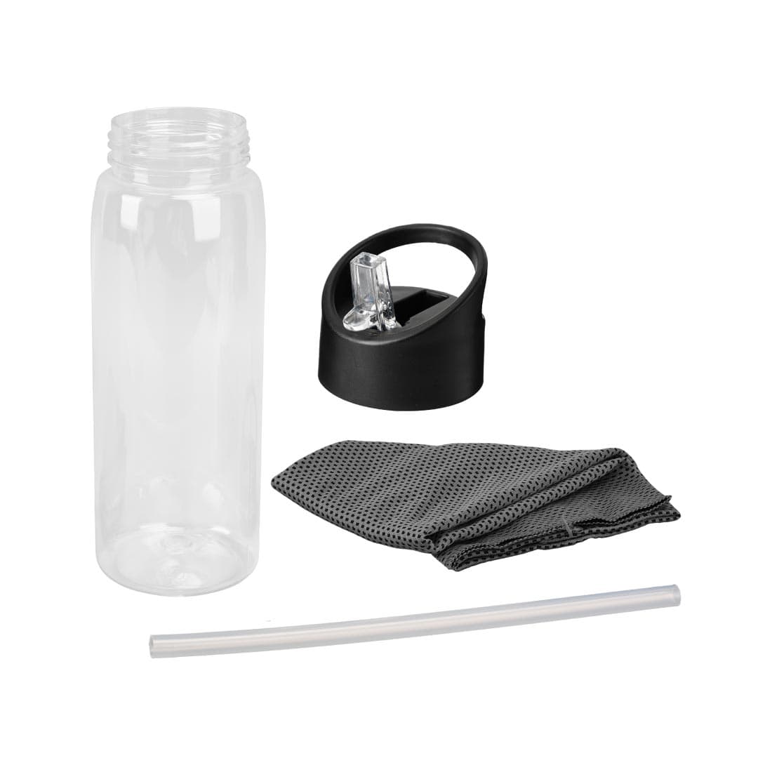 DEVON - Giftology RPET Cooling Towel in RPET Bottle 800 ml - Black detail 2