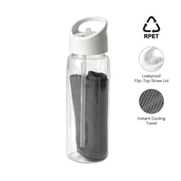 DEVON - Giftology RPET Cooling Towel in RPET Bottle 800 ml White