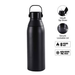 EVORA - Hans Larsen Double Wall Stainless Steel Vacuum Bottle - 750ml Black