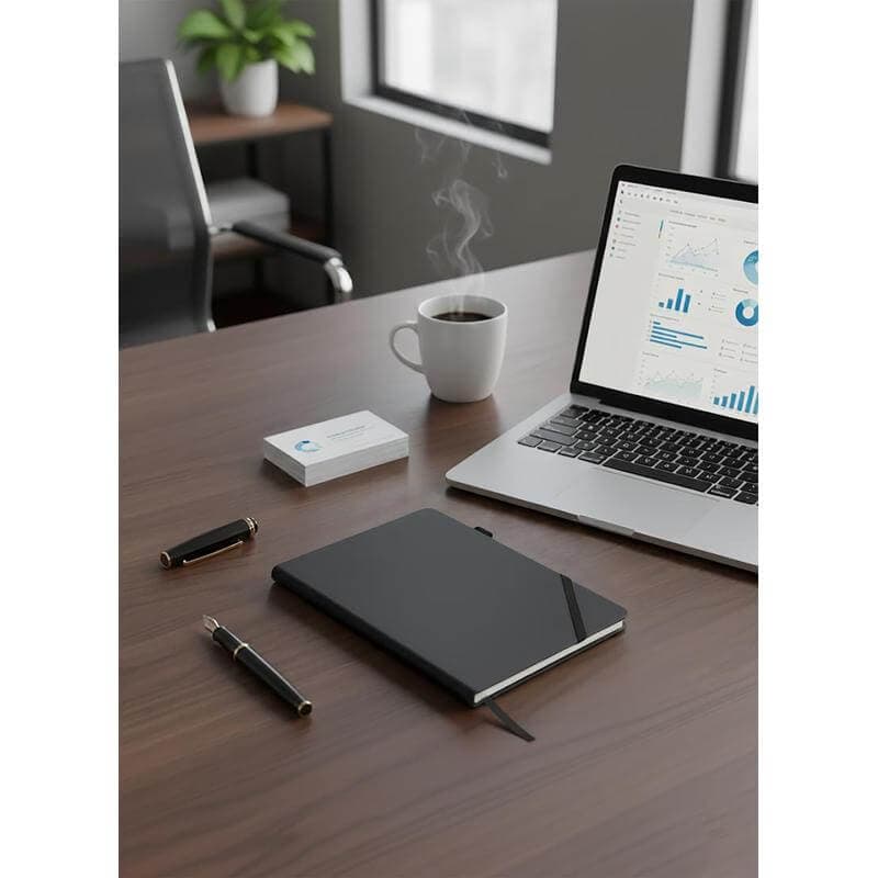 FAROE - Santhome A5 PU Hard Cover Notebook with Pen Loop - Black detail 5