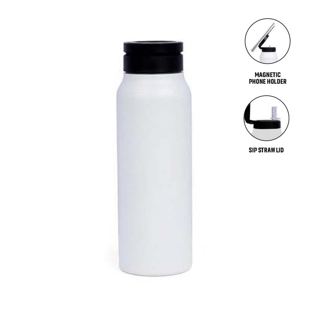 FERRO - Giftology Magnetic Phone Holder Water Bottle 760ml - White corporate gift
