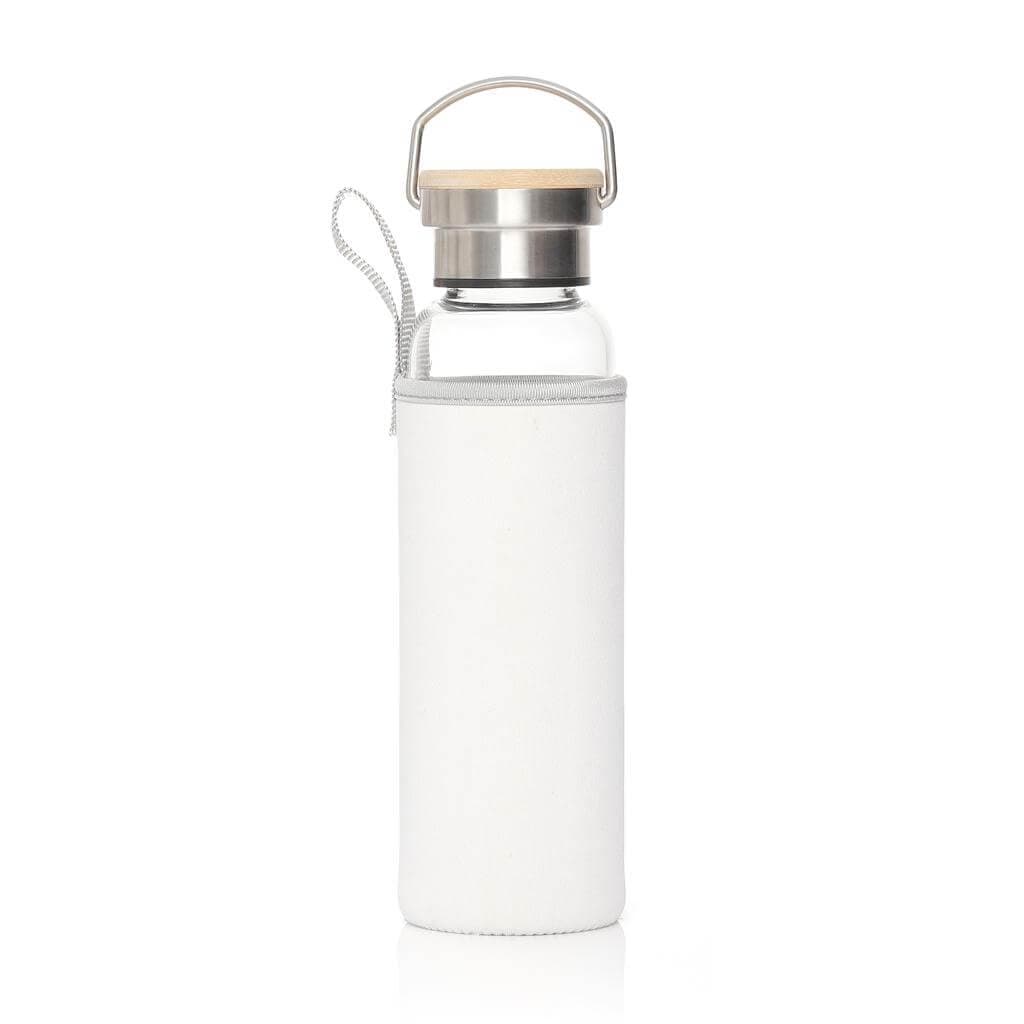 FLOHA - Hans Larsen Borosilicate Glass Bottle with Neo Sleeve - White corporate gift