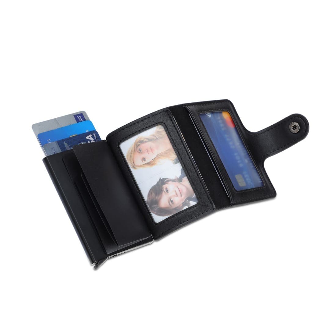 FLORINA - RFID PU Slim Cardholder Wallet - Black detail 5