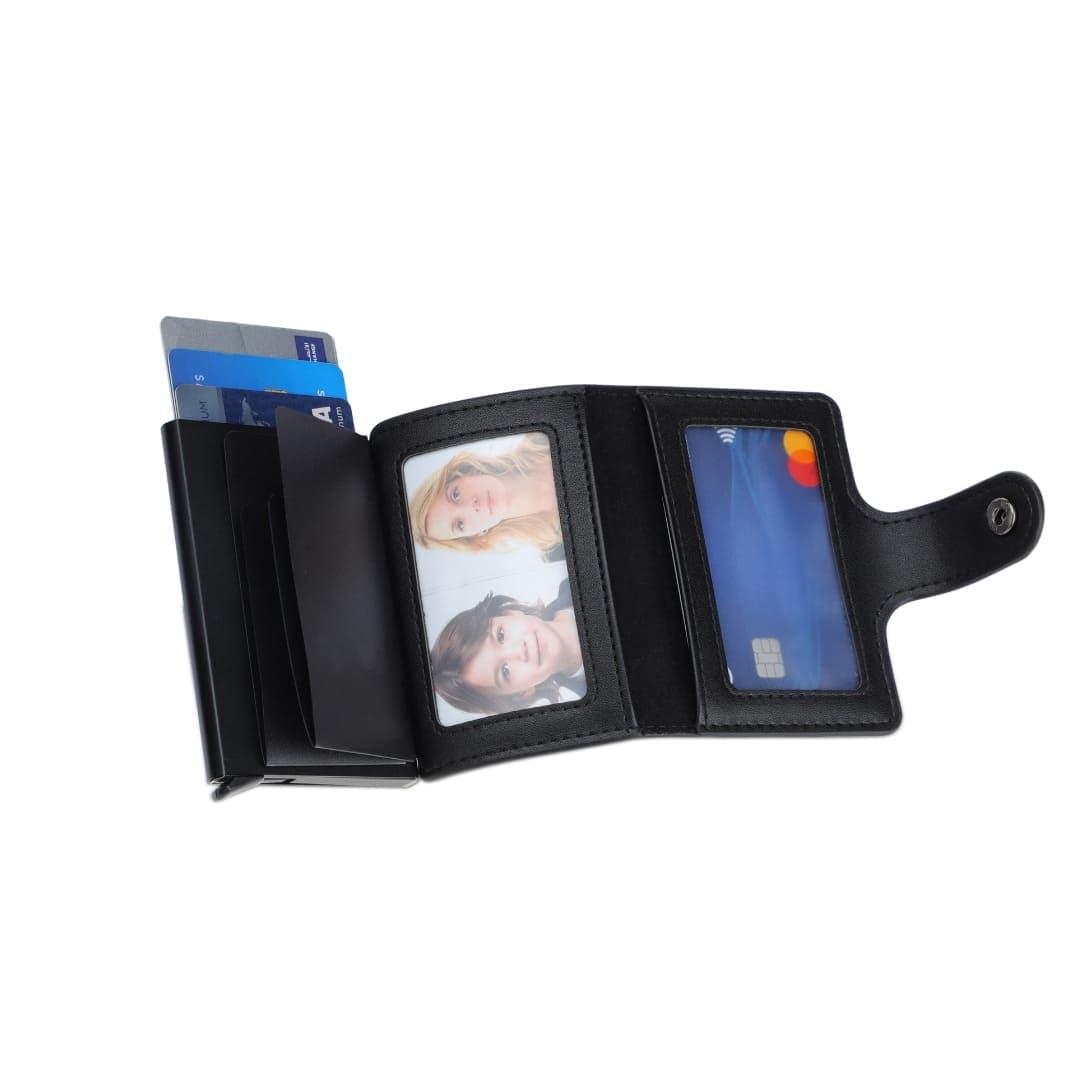 FLORINA - RFID PU Slim Cardholder Wallet - Black detail 6