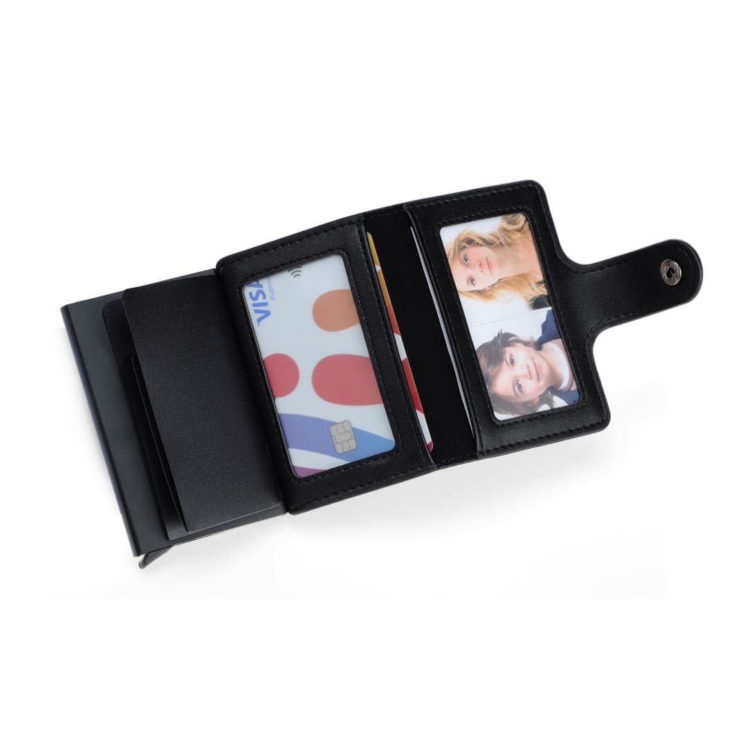 FLORINA - RFID PU Slim Cardholder Wallet - Black detail 7