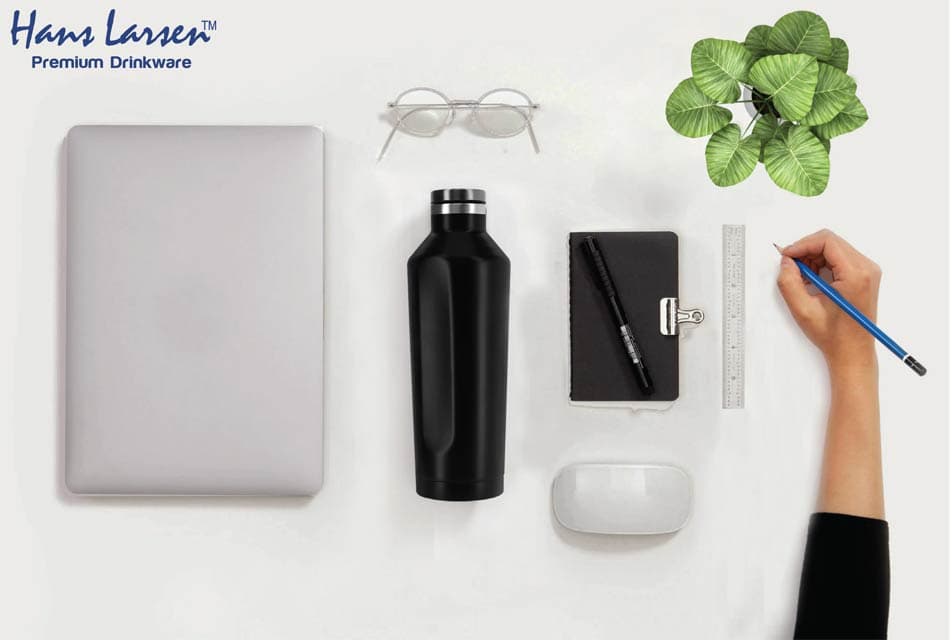 GALATI - Hans Larsen Stainless Steel Water Bottle - Black detail 5