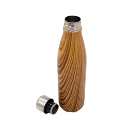 GEYER - Hans Larsen Stainless Steel Water Bottle with Wood Print Brown