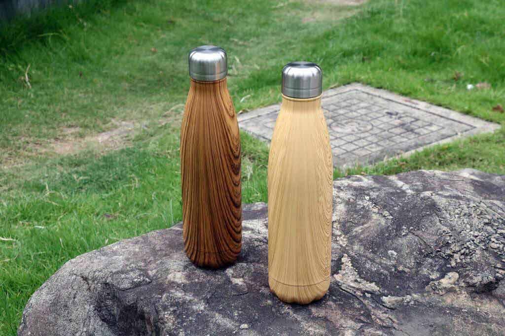 GEYER - Hans Larsen Stainless Steel Water Bottle with Wood Print - Brown detail 6