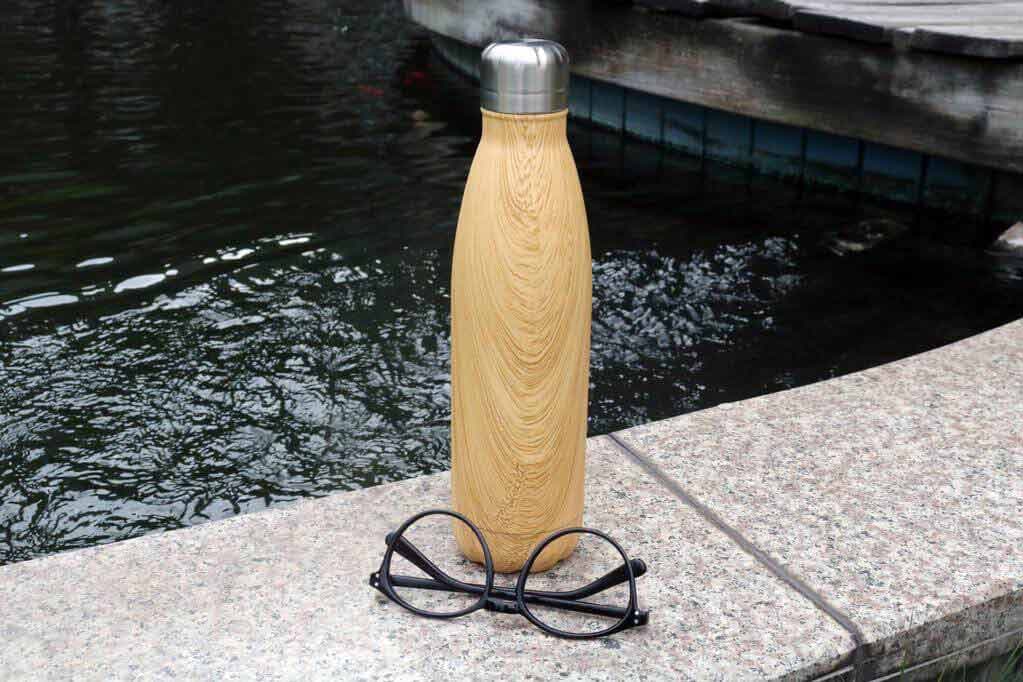 GEYER - Hans Larsen Stainless Steel Water Bottle with Wood Print - Brown detail 7